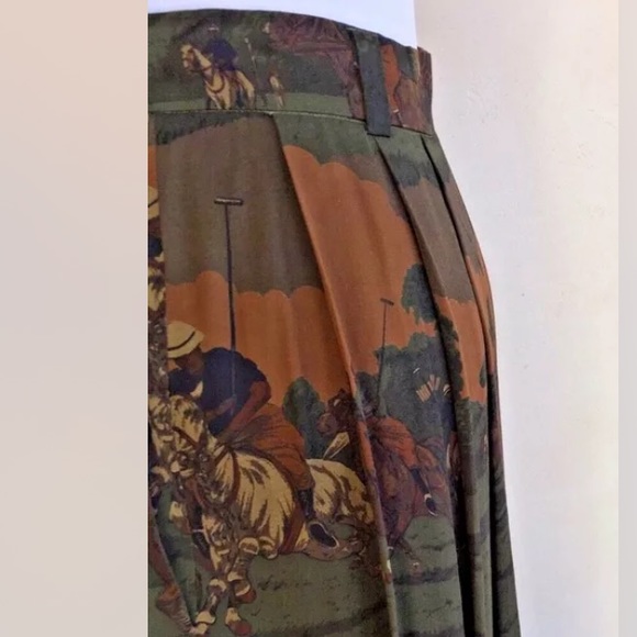 SOLD-RALPH LAUREN Vtg 80s Classic Equestrian Horse 🏇Polo🏇Hunter Wool Skirt Sz 8 - Picture 7 of 12